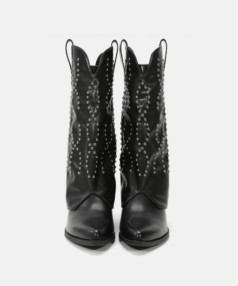 Botas cowboy tac&oacute;n media ca&ntilde;a tachas image number null